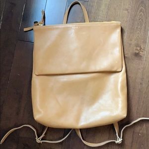 Clare V Camel Leather Backpack